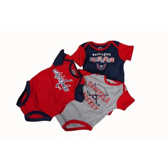 Washington Capitals Baby Boy 3pk Game Winner Onesies 12 Months - Picture 8 of 9
